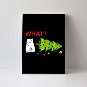 Funny Christmas XMas Cat What? Canvas