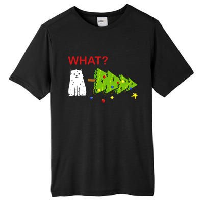 Funny Christmas XMas Cat What? Tall Fusion ChromaSoft Performance T-Shirt