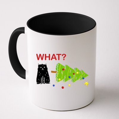 Funny Christmas XMas Cat What? Mug