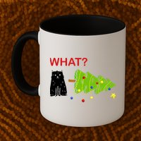 Funny Christmas XMas Cat What? Mug