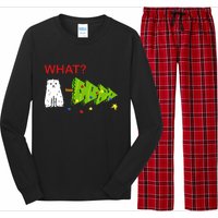 Funny Christmas XMas Cat What? Long Sleeve Pajama Set