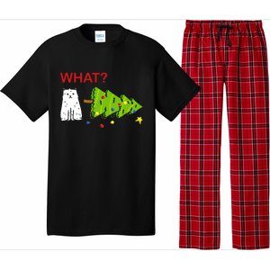 Funny Christmas XMas Cat What? Pajama Set