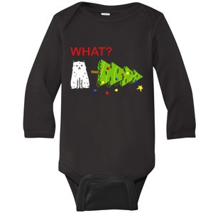 Funny Christmas XMas Cat What? Baby Long Sleeve Bodysuit