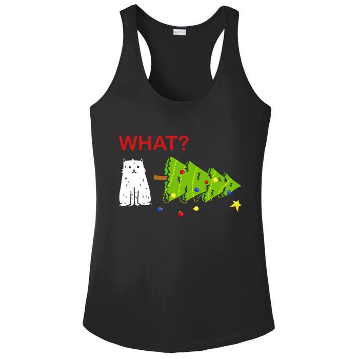 Funny Christmas XMas Cat What? Ladies PosiCharge Competitor Racerback Tank