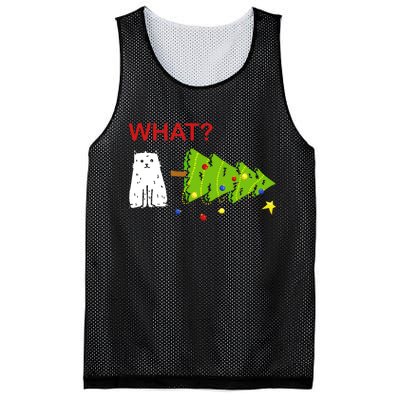 Funny Christmas XMas Cat What? Mesh Reversible Basketball Jersey Tank