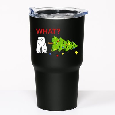 Funny Christmas XMas Cat What? Tumbler