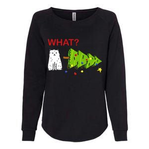 Funny Christmas XMas Cat What? Womens California Wash Sweatshirt