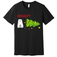 Funny Christmas XMas Cat What? Premium T-Shirt