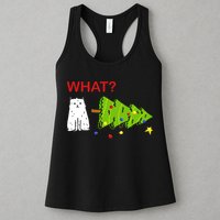 Funny Christmas XMas Cat What? Womens Tank Top