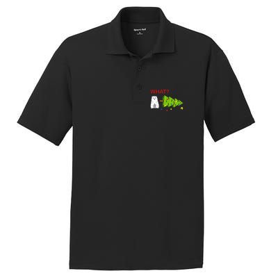 Funny Christmas XMas Cat What? PosiCharge RacerMesh Polo