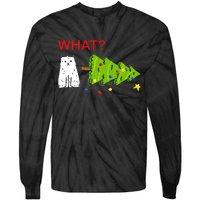 Funny Christmas XMas Cat What? Tie-Dye Long Sleeve Shirt