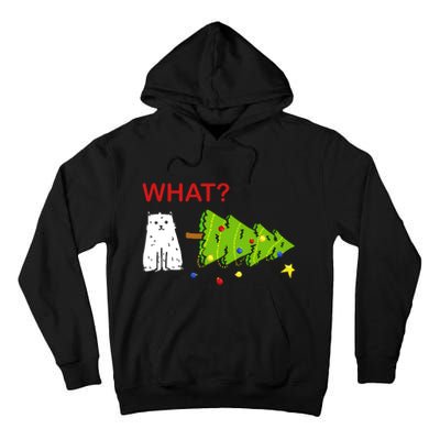 Funny Christmas XMas Cat What? Tall Hoodie