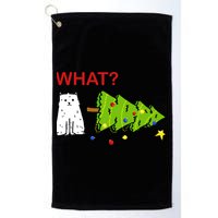 Funny Christmas XMas Cat What? Golf Towel