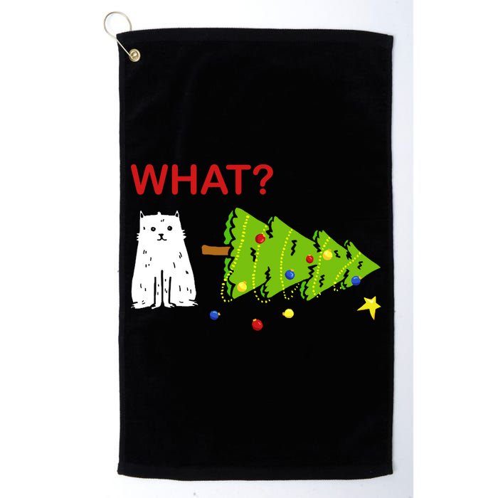 Funny Christmas XMas Cat What? Golf Towel