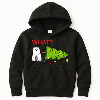 Funny Christmas XMas Cat What? Kids Hoodie