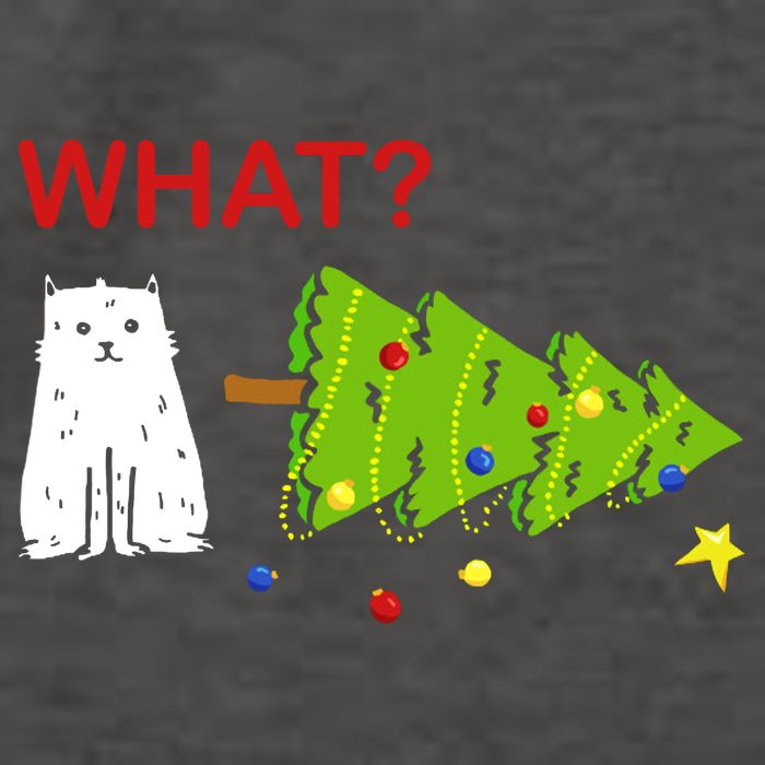 Funny Christmas XMas Cat What? Vector Backpack