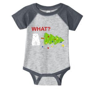 Funny Christmas XMas Cat What? Infant Baby Jersey Bodysuit