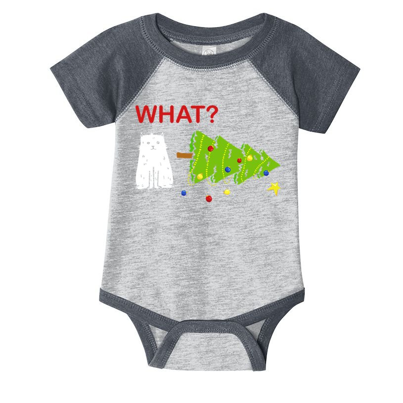 Funny Christmas XMas Cat What? Infant Baby Jersey Bodysuit