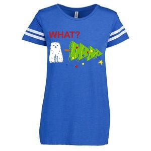 Funny Christmas XMas Cat What? Enza Ladies Jersey Football T-Shirt