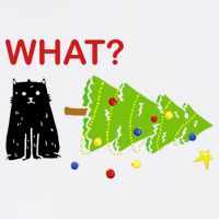 Funny Christmas XMas Cat What? Garment-Dyed Sweatshirt