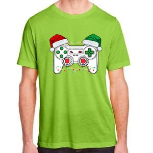 Funny Christmas Xmas Gamer Video Gaming Controller Santa Hat Adult ChromaSoft Performance T-Shirt