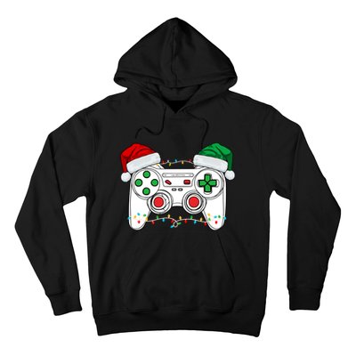 Funny Christmas Xmas Gamer Video Gaming Controller Santa Hat Hoodie