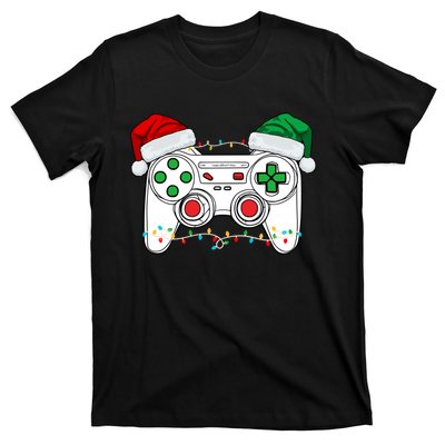 Funny Christmas Xmas Gamer Video Gaming Controller Santa Hat T-Shirt