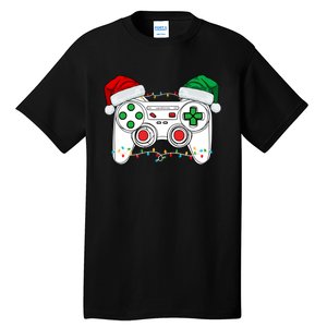 Funny Christmas Xmas Gamer Video Gaming Controller Santa Hat Tall T-Shirt