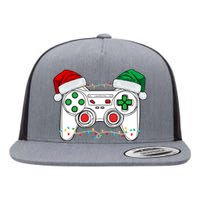 Funny Christmas Xmas Gamer Video Gaming Controller Santa Hat Flat Bill Trucker Hat