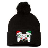 Funny Christmas Xmas Gamer Video Gaming Controller Santa Hat Pom Pom 12in Knit Beanie