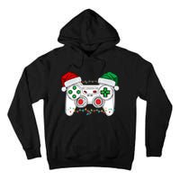 Funny Christmas Xmas Gamer Video Gaming Controller Santa Hat Tall Hoodie