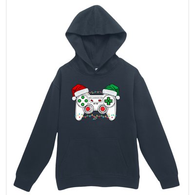 Funny Christmas Xmas Gamer Video Gaming Controller Santa Hat Urban Pullover Hoodie