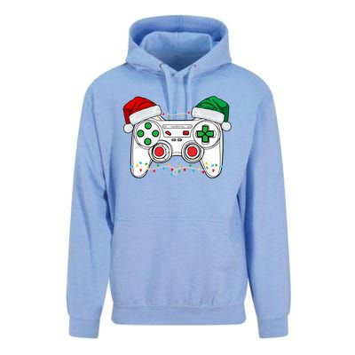 Funny Christmas Xmas Gamer Video Gaming Controller Santa Hat Unisex Surf Hoodie