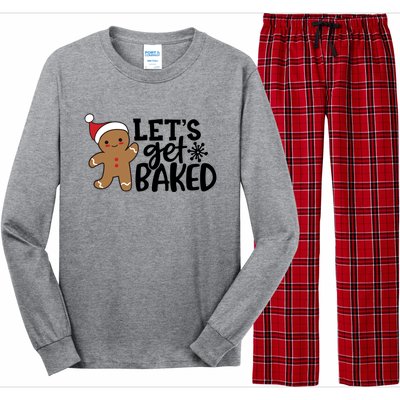 Funny Christmas Xmas Gingerbread Cookie Lets Get Baked Gift Long Sleeve Pajama Set