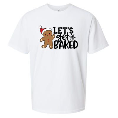 Funny Christmas Xmas Gingerbread Cookie Lets Get Baked Gift Sueded Cloud Jersey T-Shirt