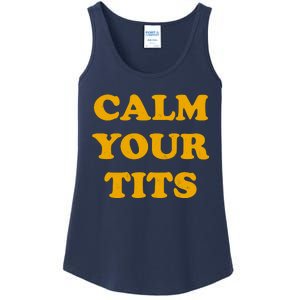 Funny Calm Your Tits Ladies Essential Tank