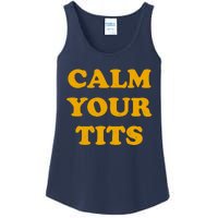 Funny Calm Your Tits Ladies Essential Tank