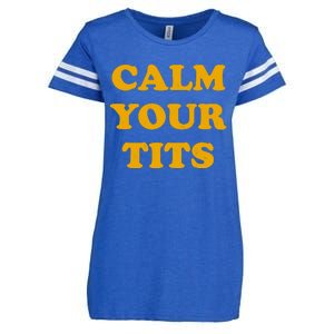 Funny Calm Your Tits Enza Ladies Jersey Football T-Shirt