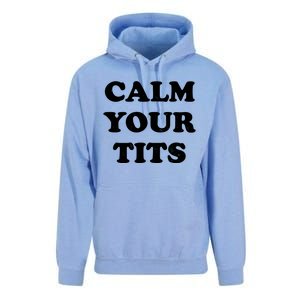 Funny Calm Your Tits Unisex Surf Hoodie