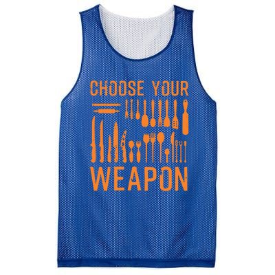 Funny Choose Your Weapon Gift Kitchen Cook Chef Great Gift Mesh Reversible Basketball Jersey Tank