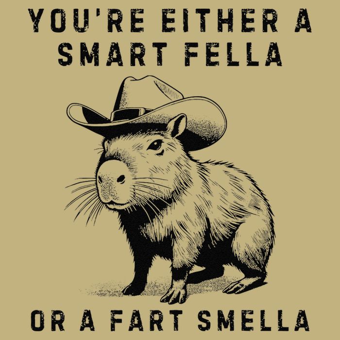 Funny Capybara YouRe Either A Smart Fella Or A Fart Smella Button