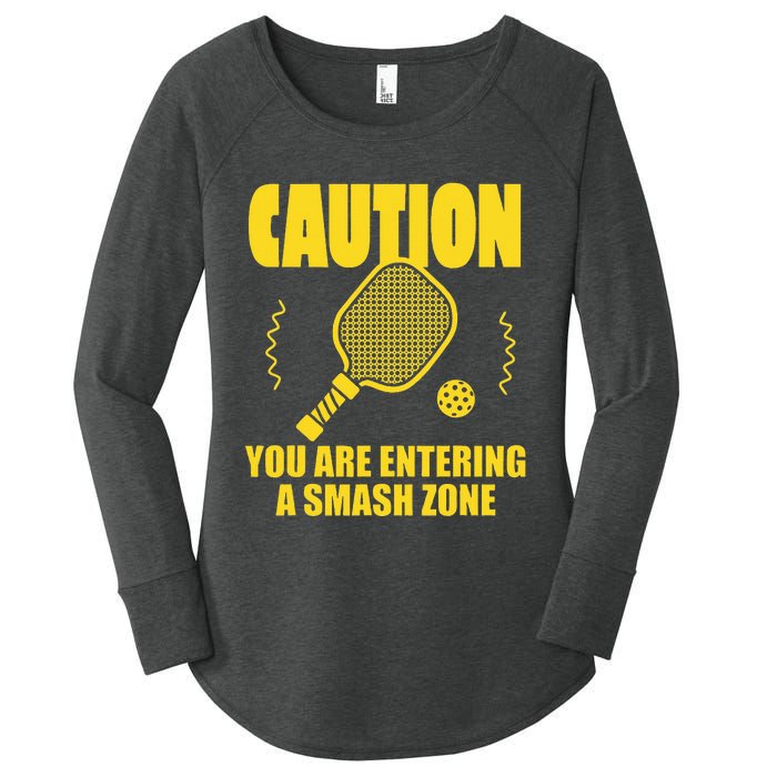 Funny Caution You Are Entering Smash Zone Pickleball   Women's Perfect Tri Tunic Long Sleeve Shirt