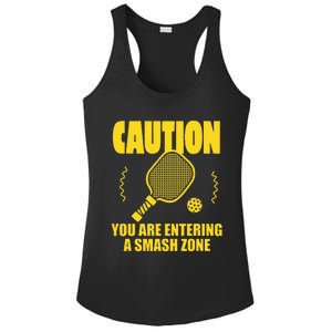 Funny Caution You Are Entering Smash Zone Pickleball   Ladies PosiCharge Competitor Racerback Tank