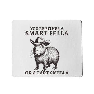 Funny Capybara YouRe Either A Smart Fella Or A Fart Smella Mousepad