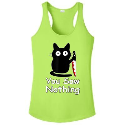 Funny Cat You Saw Nothing Funny Black Cat Gift Idea Ladies PosiCharge Competitor Racerback Tank