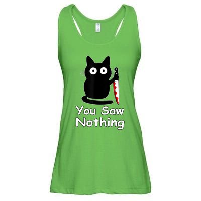 Funny Cat You Saw Nothing Funny Black Cat Gift Idea Ladies Essential Flowy Tank