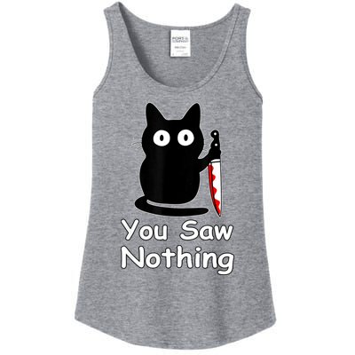 Funny Cat You Saw Nothing Funny Black Cat Gift Idea Ladies Essential Tank