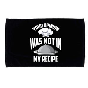 Funny Chef Your Opinion Recipe Cute Culinary Head Cook Gift Microfiber Hand Towel