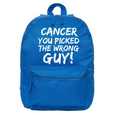 Funny Cancer You Picked The Wrong Guy Fighter Survivor Gift 16 in Basic Backpack