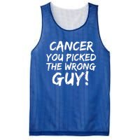 Funny Cancer You Picked The Wrong Guy Fighter Survivor Gift Mesh Reversible Basketball Jersey Tank